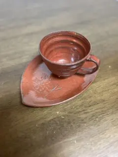 「摩周多夢窯」製 陶器のカップとソーサー フクロウ