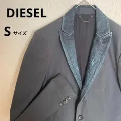 【美品】DIESEL テーラードジャケット S ストライプ グレー メンズ
