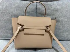 セリーヌ　ベルトバッグ　ナノ　グラインドカーフスキン　ライトトープ CELINE - セリーヌ celine ベルトバッグ ミニ グレインドカーフ