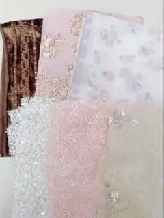 生地 刺繍生地 レース生地 花柄 ピンク