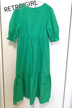 美品✨RETRO GIRL グリーン ビスチェ付き ワンピース 緑 ♡