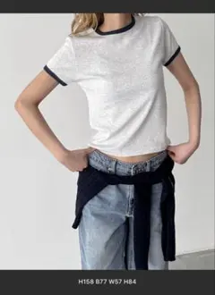 CANAL JEAN El mar パイピングコンパクトTシャツ アッシュのサムネイル