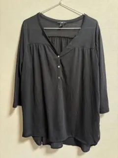 H&M ブラック 五分袖 シャツ L