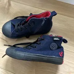 VANS OFF THE WALL ネイビー/レッド ハイカットスニーカー