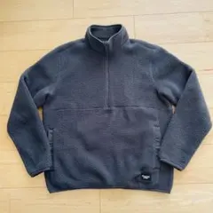 【アバクロ 】ブラック 黒 グレー フリースジャケット ハーフジップ S