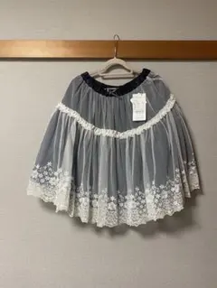 グレー レース付きスカート Lサイズ
