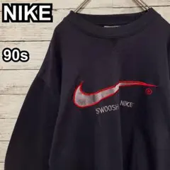 827【人気Lサイズ】ナイキ♤刺繍ビッグロゴ　90s 銀タグ　スウェット入手困難