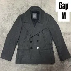Gap グレー ダブルブレスト ピーコート 羊毛ウールコート M