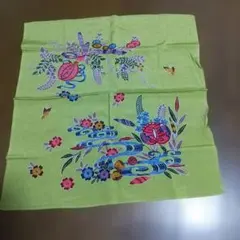 和柄 ミニ風呂敷 ライトグリーン 花柄