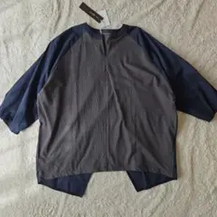 z of zampa organic グレー・ネイビー ラグランスリーブ