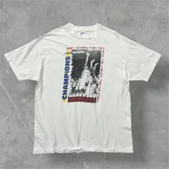 90s USA製 BEEFY-T Arkansas優勝Tシャツ白XL袖裾シングル