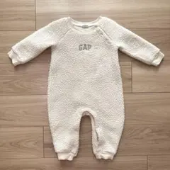 GAP フリース　ロンパース ホワイト　ベビー　80 モコモコ