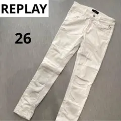 REPLAY 26 XS 小さいサイズ 白 ホワイト　デニム ジーンズ　爽やか