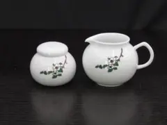 【未使用長期保管品】台湾 茶器 陶磁器 茶海 茶筒 2点セット