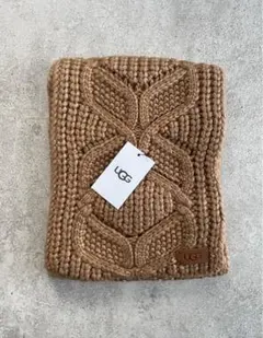 【未使用品】UGG ケーブルスカーフ ニットマフラー チェスナット ブラウン