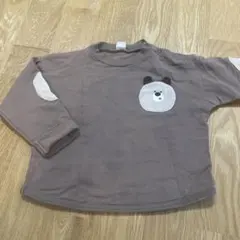 くまさんデザイン 裏起毛薄手トレーナー 95cm