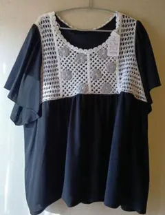 新品タグ付き☆　大きいサイズ　トップス　シャツ　刺繍　4L