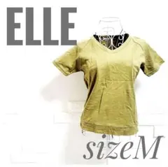 ELLE エル 半袖 レディース Tシャツ カーキ 無地 Mサイズのサムネイル