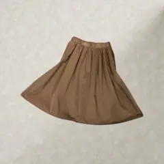 美品　テチチ テラス　ハリ感　フレアスカート ギャザー M ブラウン　大人可愛いのサムネイル