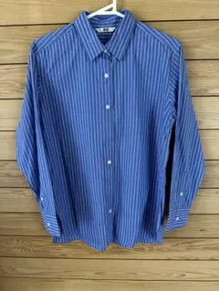 ユニクロ　ユニクロ　コットンシャツ　ストライプMサイズ【美品】