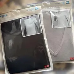 ユニクロ　AIRism XL クルーネック Vネック Tシャツ 2枚セット