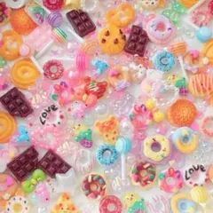 ネイルパーツまとめ売り　50個以上　チョコレート　ハート　ホワイトデー