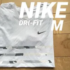 ★NIKEナイキ半袖トレーニングシャツMサイズw迷彩ボーダードライフィット