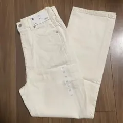 【新品未使用】GU ハイウエストストレートジーンズ Mサイズ　ホワイトデニム