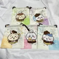 ココス　ちいかわ　巾着　タオル　ハチワレ　うさぎ　モモンガ　セミコンプ