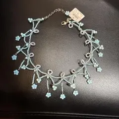 定価6300円　imac 水色　フラワー　チョーカー