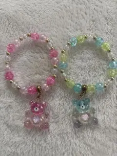 キッズ用　クマのキラキラブレスレット　2個セット