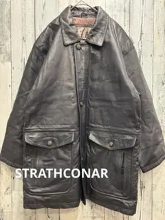 ♠️ STRATHCONAR　レザージャケット　カーコート　羊革　ネイビー