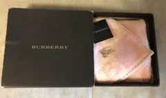 BURBERRYバーバリー ピンク モザイクチェック柄 ハンカチ　新品