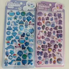 3Dシール シール交換 2枚セット ペンギン　ねこ 飛行機 ユニコーン