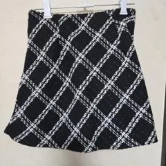GRL スカート 黒と白のチェック柄
