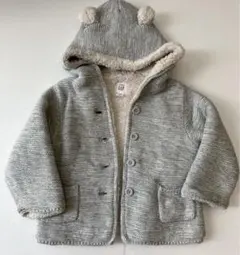 gap baby ニットジャケットコート フード付き グレー 6-12 (70)