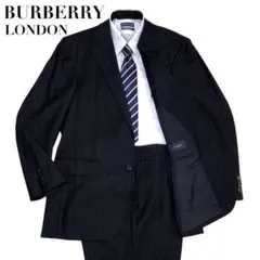 【美品】バーバリーロンドン 高級スーツ上下 セットアップ ウール ストライプ