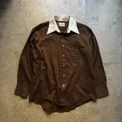 古着　70s kmart 長袖　シャツ　襟芯　開襟
