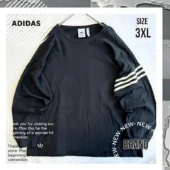 adidas アディダス　アディカラー　刺繍ロゴ ロングTシャツ 長袖　黒