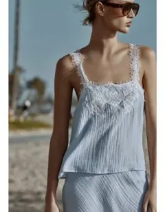 ZARA レーストリム クロップドトップス XS - メルカリ