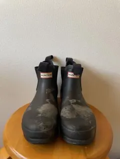 HUNTER ブラック UK8長靴 サイドゴア