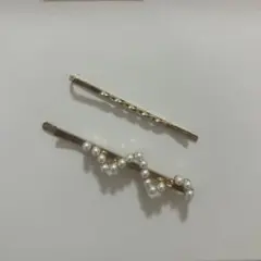 ヘアピン　パール　2個セット