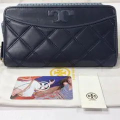 新品同様‼️ 現行　トリーバーチ　財布　長財布　キルティング　ラウンドファスナー