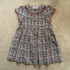 ミキハウス MiKiHOUSE ワンピース 90 チェック 半袖