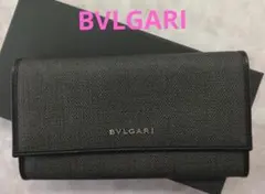 BVLGARI ブルガリ 長財布 2つ折り 本革 ブラック - メルカリ
