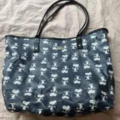 Snoopy トートバッグ ネイビー 総柄のサムネイル