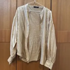 w closet 長袖 バンドカラーシャツ ベージュのサムネイル