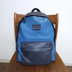 COACH レザー キャンパス バックパック リュック ブルー ネイビーのサムネイル