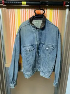 【90年代】GUESS JEANS レザー襟付きデニムジャケット【アメカジ】