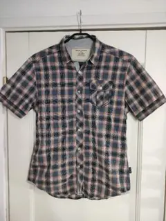 美品✦DKNY JEANSディーケーエヌワイ ジーンズ　半袖チェック柄シャツ　Ｓのサムネイル
